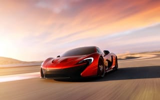 Картинка McLaren, Авто, В движении, Оранжевый, Спорткар, День, Дорога, Concept, Машина