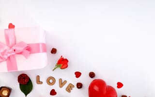 Картинка любовь, романтика, сердце, подарки, шоколад, love, red, сердечки