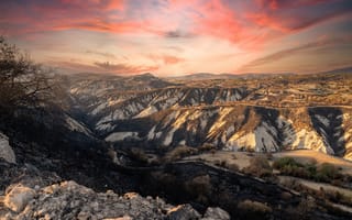 Картинка солнце, облака, горы, sun, snow, снега, mountains, clouds