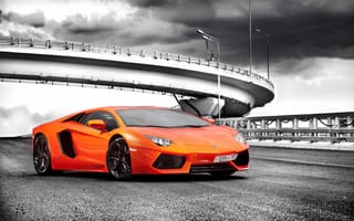Обои Lamborghini, LP700-4, суперкар, машина, Aventador, orange