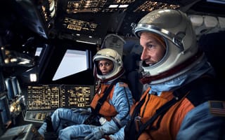 Картинка Скафандр, Шлем, Патрик Уилсон, Хэлли Берри, Halle Berry, Двое, Кабина, Patrick Wilson