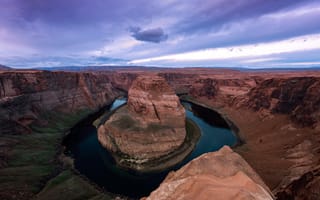 Картинка облака, горизонт, Подкова, Аризона, Colorado, Arizona, Horseshoe, Колорадо