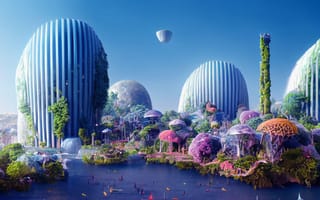 Картинка Инновации, Дома из грибов, Innovation, Future Dimensions, Houses made of mushrooms, Размеры будущего