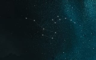 Картинка космос, звезды, ковш, созвездие, звездное небо, сияние, ночь, Малая Медведица