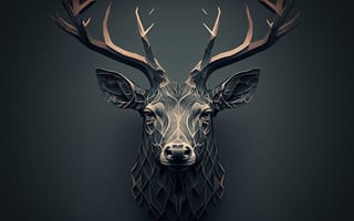 Картинка minimalism, deer, AI art, head