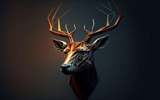 Картинка minimalism, deer, ИИ арт, head
