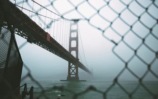 Картинка Туман, Сан-Франциско, Golden Gate Bridge, США, Мост Золотые Ворота, San Francisco, Дыра, Foggy