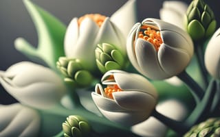 Картинка цветы, flowers, white, белые, тюльпаны, натюрморт