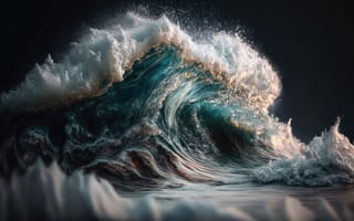 Картинка море, океан, волна, sea, generative, storm, wave, splash, ocean