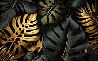 Картинка листья, leaves, композиция, golden, black, still life
