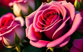 Картинка розы, розовые, нейросеть, бутоны