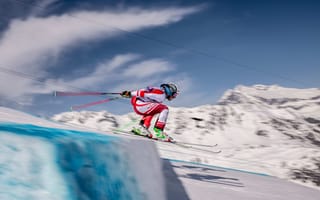 Картинка Зима, Снег, Red Bull, Спортсмен, Швейцарские Альпы, Скорость, Мужчина, Swiss Alps