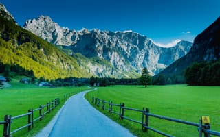 Картинка mountains, slovenia, logar valley road, kamnik alps