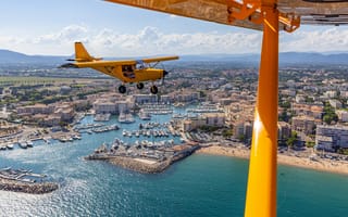 Картинка Франция, Дома, French Riviera, Город, Flying Safari, France, Французская Ривьера, Самолеты