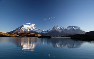 Картинка небо, отражение, Снежные горы, Blue Sky, водная гладь, снега, Пейзаж, Чили