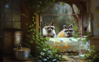 Картинка Искусство искусственного интеллекта, дома, цифровое искусство, ИИ-арт, окно, диджитал арт, арт, цифровая живопись