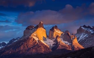 Картинка облака, горы, скалы, Patagonia, природа, Патагония, Чили, Chile