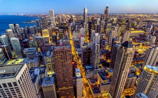 Картинка Чикаго, Chicago, USA, panorama, США