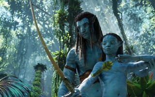 Картинка Avatar, bow, Neteyam, Jeremy Irwin, Sam Worthington, father and son, Jake Sully, Avatar: The Way of Water