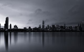 Картинка небоскребы, сша, высотки, здания, Chicago, мичиган, туман, америка, чикаго