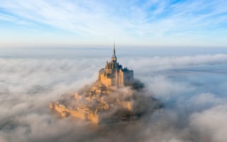 Картинка Europe, Gothic architecture, Abbaye et baie du Mont Saint-Michel, Normandie