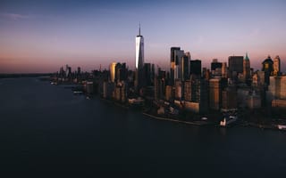 Картинка City, USA, Ocean, New York, Water, Sky, Sea, Big City