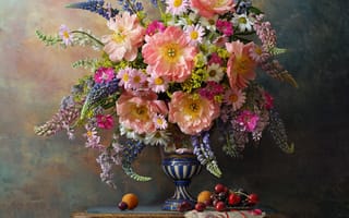 Картинка ваза, люпины, Андрей Морозов, стиль, письмо, цветы, букет