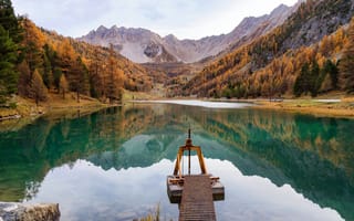 Картинка Франция, Осень, Forest, Autumn, France, Лес, Lake, Озеро