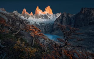 Картинка деревья, горы, trees, Аргентина, lake, mountains, Argentina, озеро