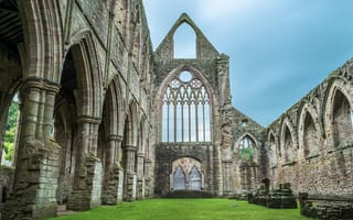 Картинка Великобритания, Уэльс, Building Wye River, Tintern Abbey, Аббатство Тинтерн, Wales, здание на реке Уай