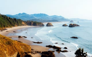 Картинка побережье, Coast, Государственный парк Экола, Ecola State Park