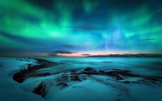 Картинка ночь, красота, природное явление, natural phenomenon, beauty, night, aurora, полярное сияние