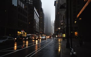 Картинка city, cars, mist, New York, buildings