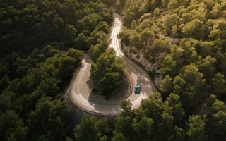 Картинка car, green, trees, Rimac Nevera, road