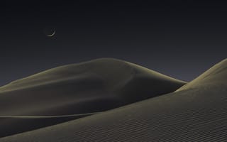 Картинка moon, eclipse, dunes, night