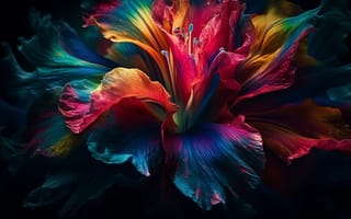 Картинка цветок, абстракция, краски, рисунок, abstract, colorful, colors, rainbow