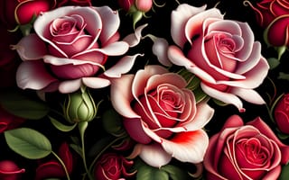Картинка цветы, розы, flowers, бутоны, pink, beautiful, buds, roses