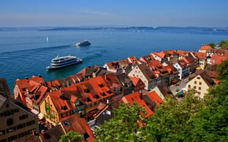 Картинка город, дома, сверху, Meersburg, Германия