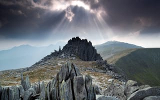 Картинка Скала, Rock, Замок ветра Сноудония, Castle of the Wind Snowdonia, Уэльс, Wales