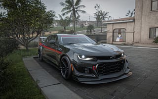 Картинка palm trees, reflection, video games, CGI, race cars, Hennessey, Forza, Forza Horizon