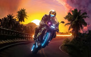 Картинка bike, sunset, rider