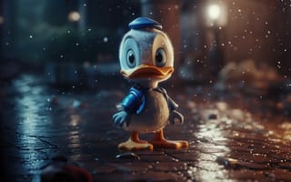 Картинка rain, cute, disney/, donald duck