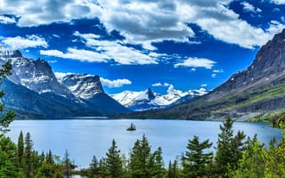 Картинка park, lake, national, saint mary, glacier