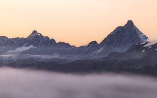 Картинка mountain, fog, range, covered