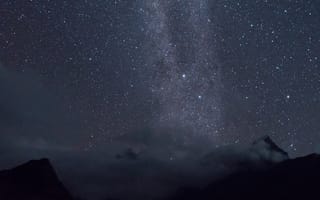 Картинка небо, горы, Перу, ночь, звёзды, природа, скалы, Peru