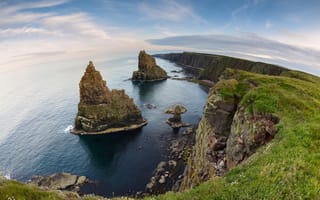 Картинка побережье, скалы, North Sea, Duncansby Stacks, Северное море, Caithness, Scotland, Шотландия