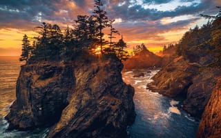 Картинка trees, sea, islands, nature, rocks