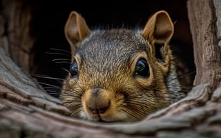 Картинка Взгляд, Белка, Искусство искусственного интеллекта, Мордашка, Крупным планом, ИИ-арт, Цифровое искусство, Нейросеть