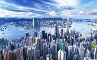 Обои Hong Kong, небоскрёбы, Гонконг, мегаполис, здания