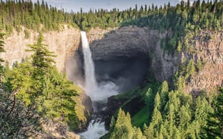 Картинка водопад, лес, пейзаж, Helmcken Falls, природа